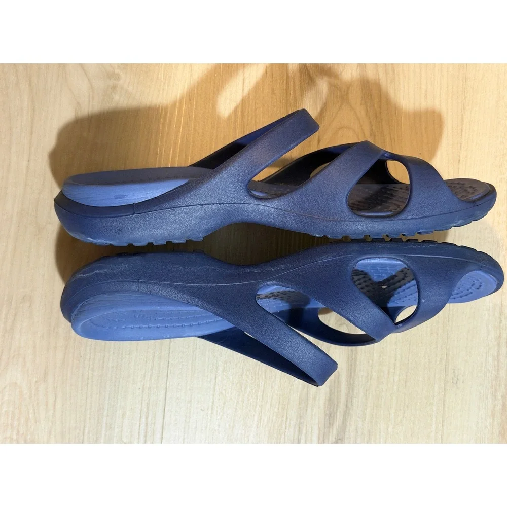 Crocs Kadee II Sandal Navy Blue W 6 Women Strappy Slip On Comfort